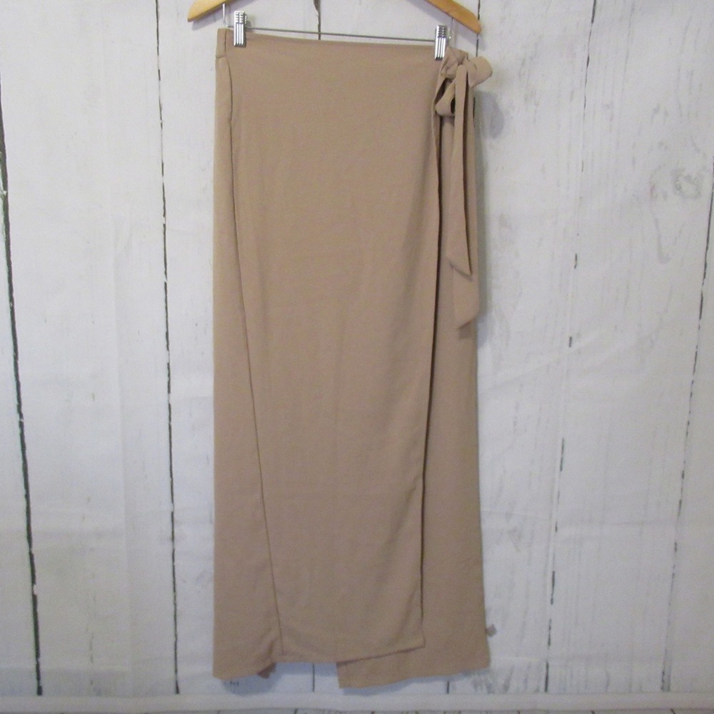 Halara Pants XL Beige Tan Side Tie High Waisted Wide Leg Work